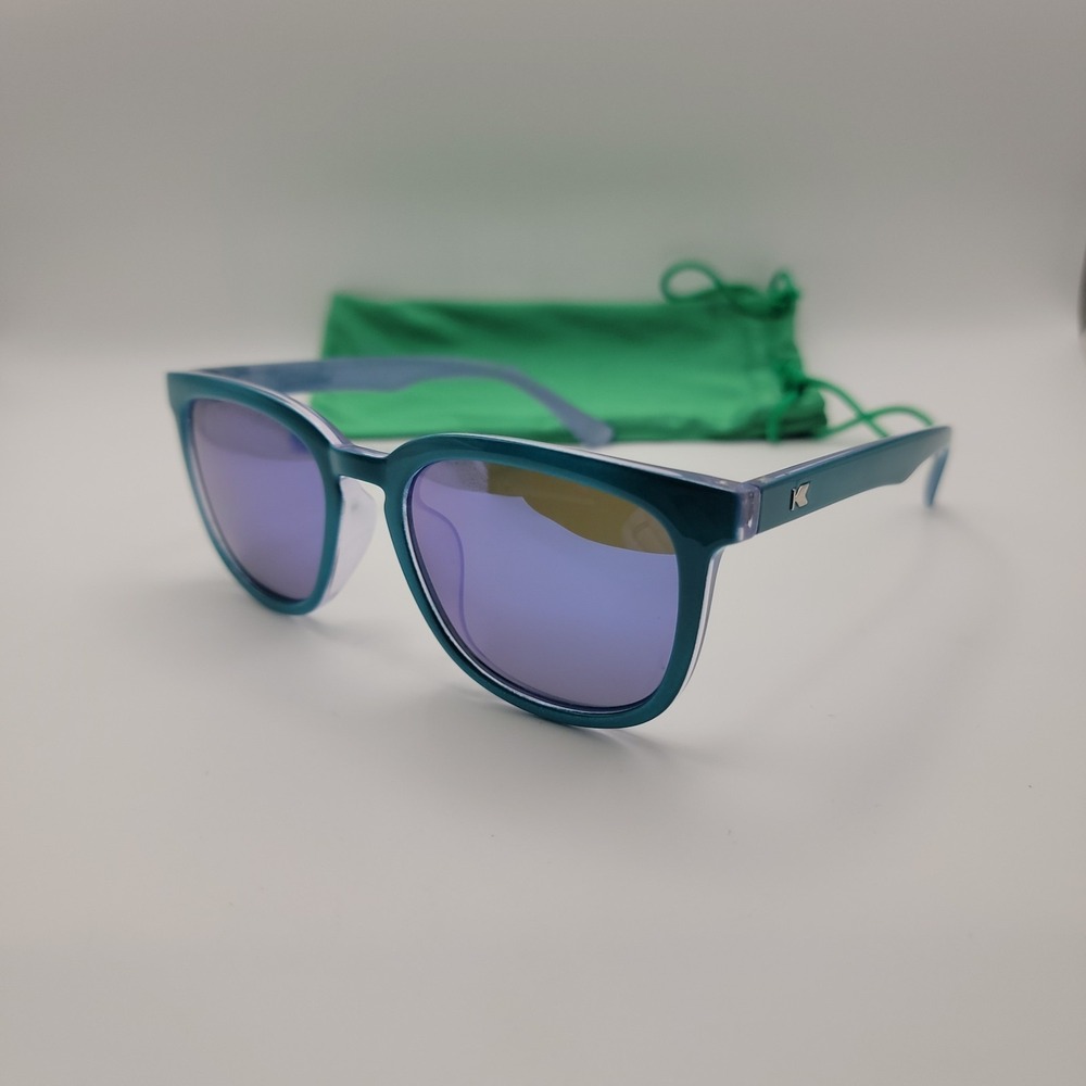 Knockaround Paso Robles Sunglasses‎ Blue Square Purple Mirror Lens Unisex